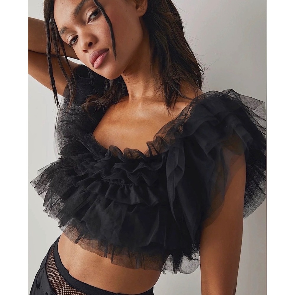 NWT Free People Birthday Cake Cami in Black Size XS